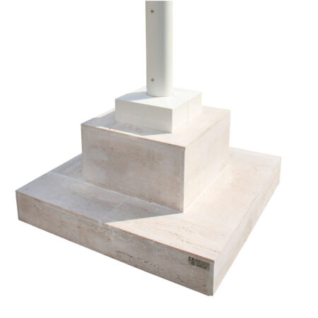 KINGBASE - base in cemento e travertino da 1.100 kg - 120x120x56 cm